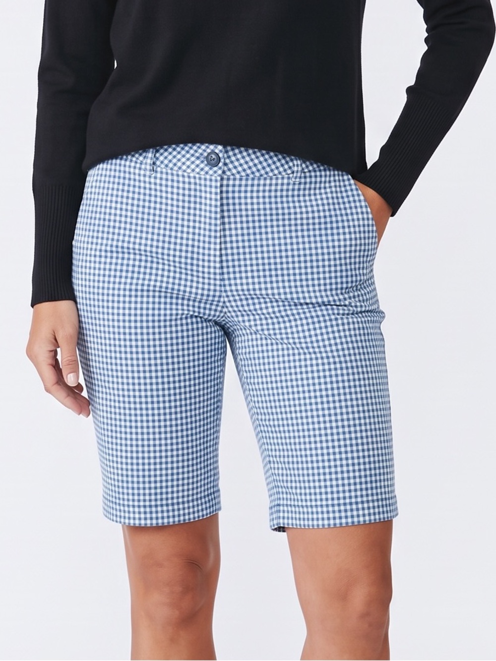 Tommy Hilfiger Blue Gingham Women’s Bermuda Shorts